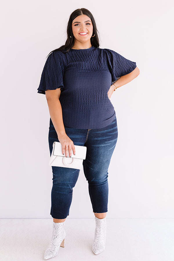 Countryside Drive Shift Top In Navy Curves Image - 2