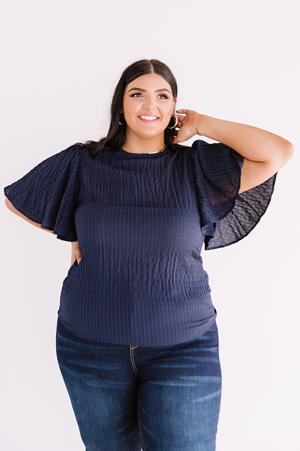 Countryside Drive Shift Top In Navy Curves Image - 4