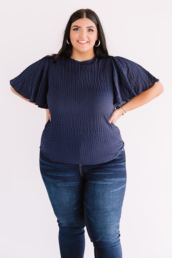 Countryside Drive Shift Top In Navy Curves Image - 3