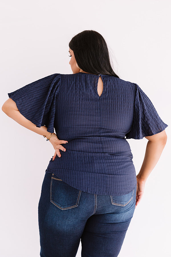 Countryside Drive Shift Top In Navy Curves Image - 5