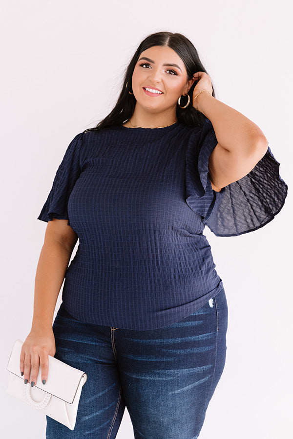 Countryside Drive Shift Top In Navy Curves Image - 1