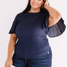 Countryside Drive Shift Top In Navy Curves Image - 1