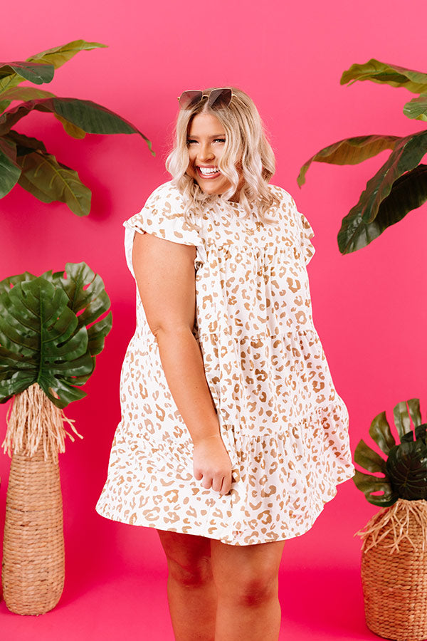 Dreaming Big Leopard Babydoll Dress In Ivory Curves Image - 2