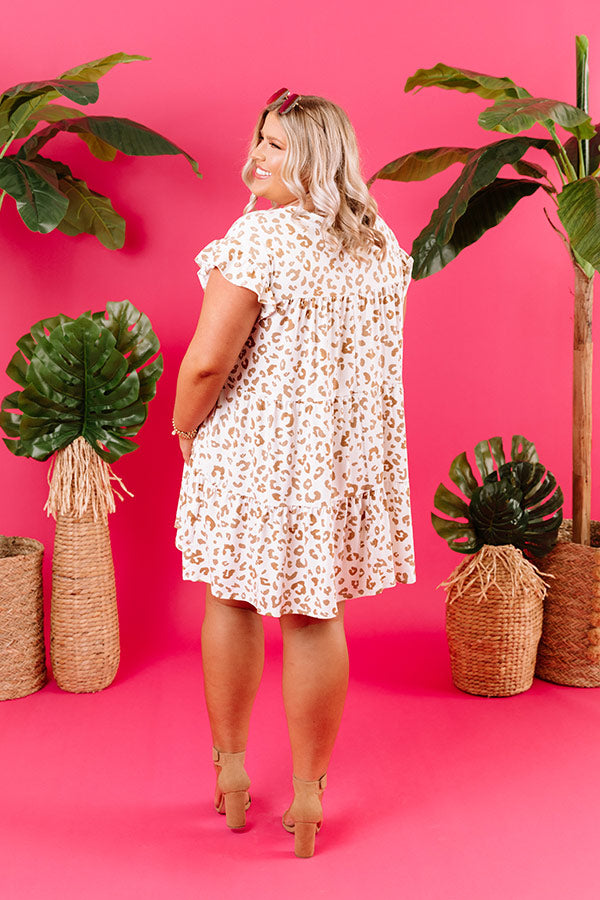 Dreaming Big Leopard Babydoll Dress In Ivory Curves Image - 3