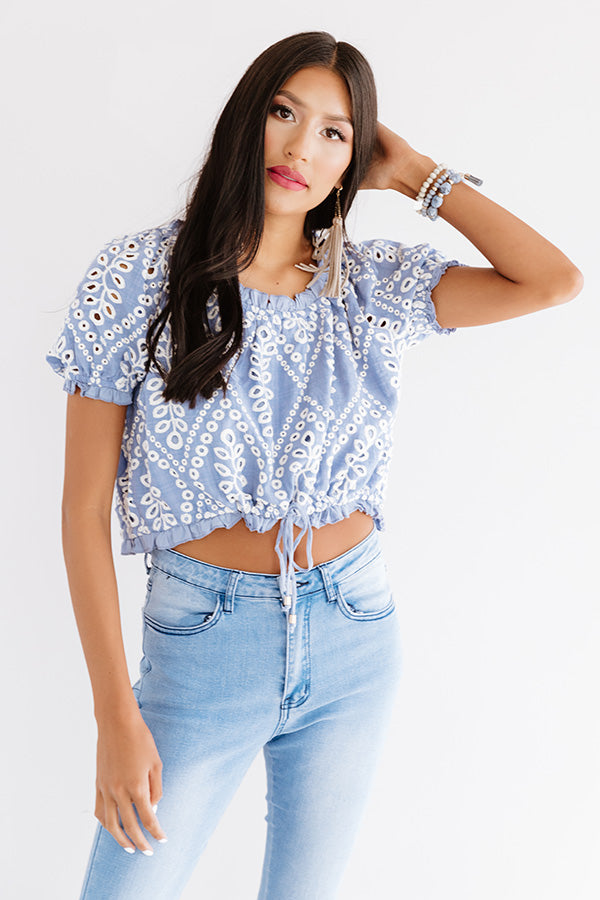 Naturally Beautiful Eyelet Top Image - 1
