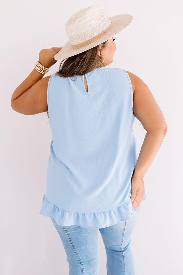 Pleasant Afternoon Shift Top In Sky Blue Curves Image - 4