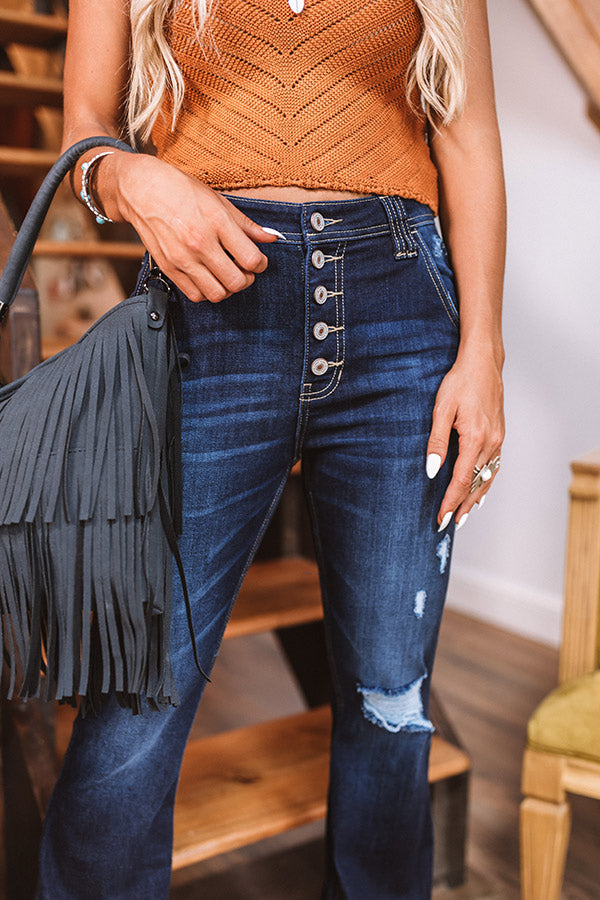 KanCan The Shelby High Waist Distressed Flare Image - 2