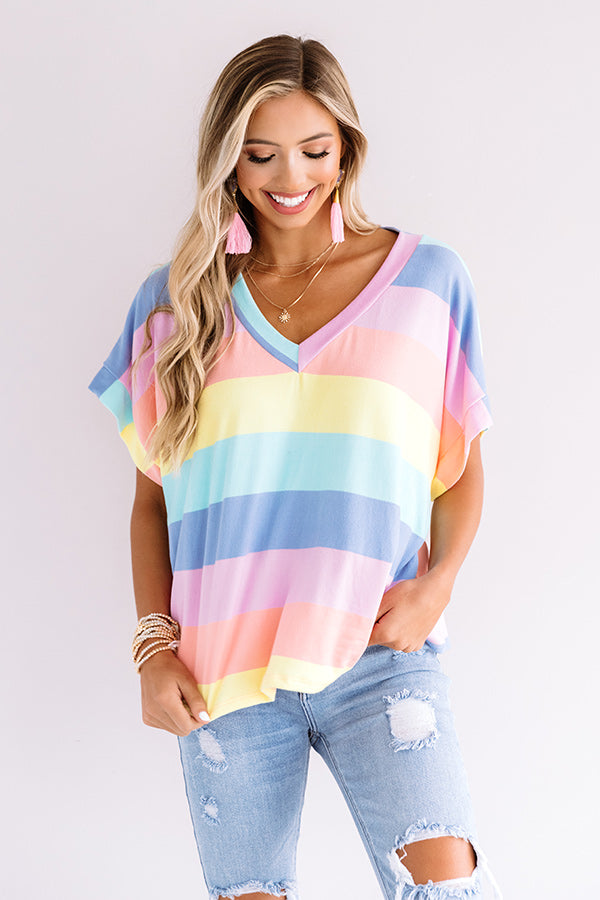 Splendid Times Stripe Shift Tee In Pink Image - 1