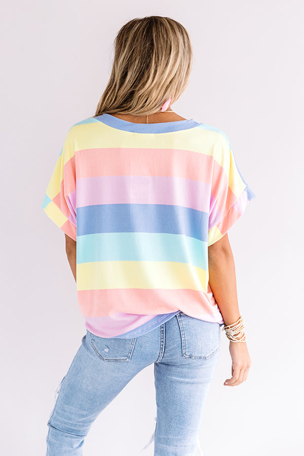 Splendid Times Stripe Shift Tee In Pink Image - 5