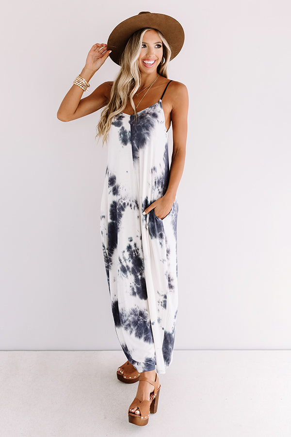 Stay Beachy Tie Dye Maxi in Navy • Impressions Online Boutique