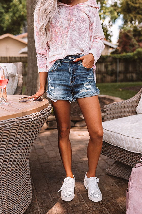 The Lindy High Waist Distressed Shorts Image - 1