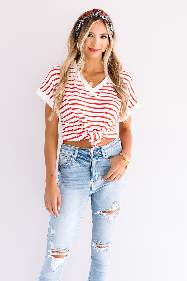 Weekend Wind Down Stripe Shift Top In Red Image - 1