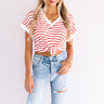 Weekend Wind Down Stripe Shift Top In Red Image - 1
