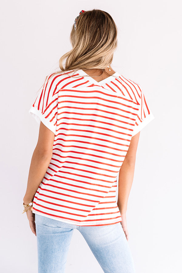 Weekend Wind Down Stripe Shift Top In Red Image - 5