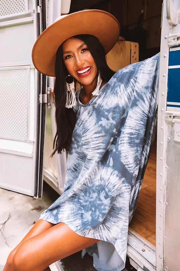 Front Porch Swing Tie Dye Tunic In Airy Blue
