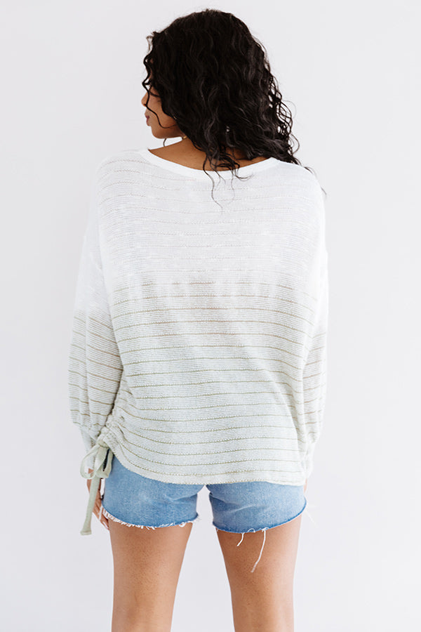 Me, My Selfie, And I Knit Shift Top In Sage Image - 5