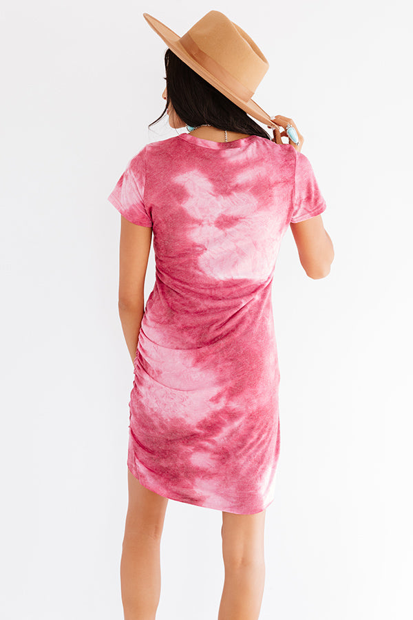 Best In Class Tie Dye Dress in Wine Image - 5