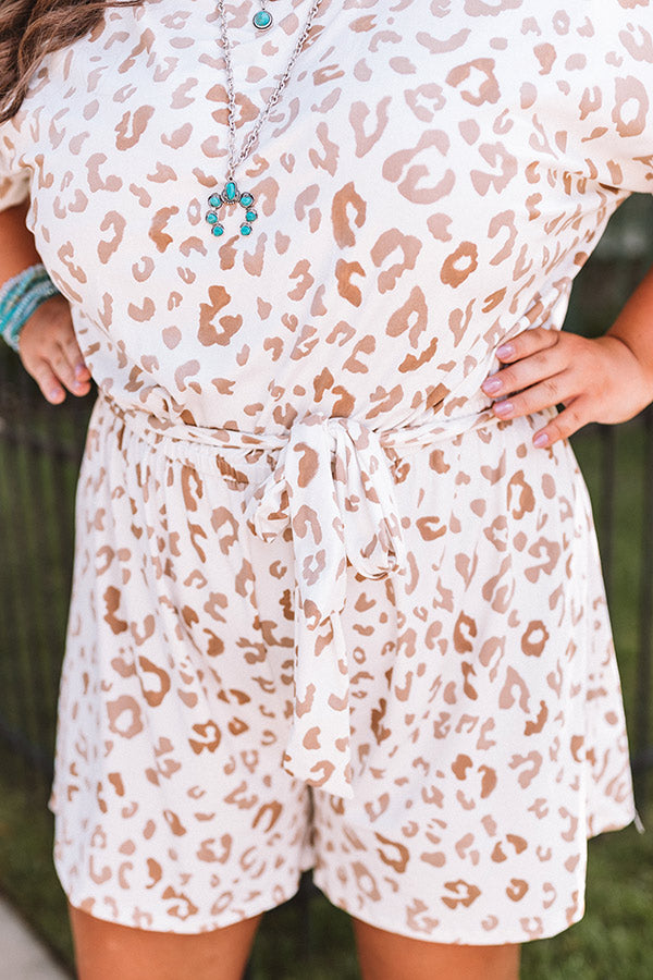 Sincerely Chic Leopard Romper In Ivory Curves Image - 2