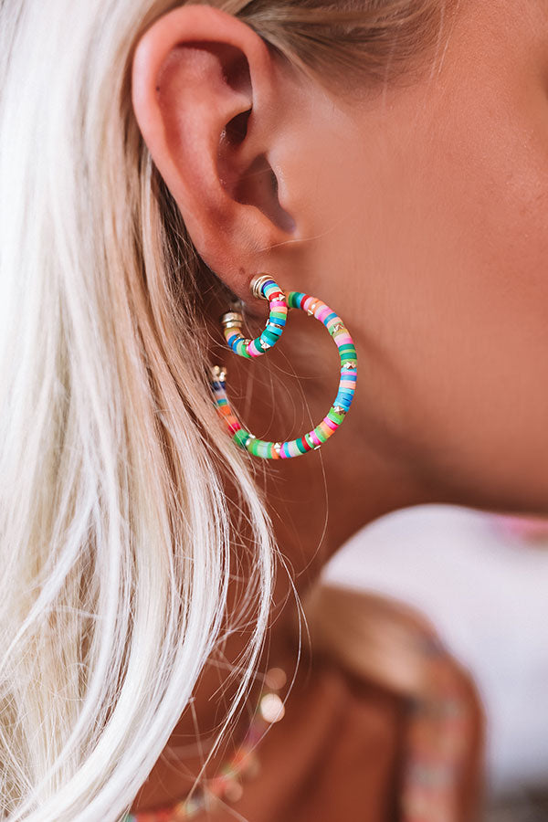 Kendra Scott Reece Gold Small Hoop Earrings in Neon Mix