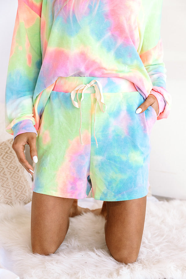 Morning Routine Tie Dye Shorts In Pink