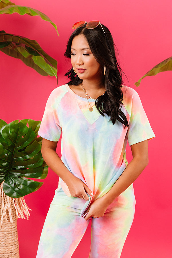 Creative Flow Tie Dye Tee In Pink Image - 3