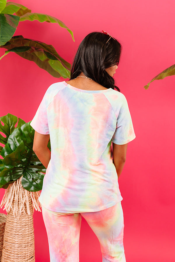 Creative Flow Tie Dye Tee In Pink Image - 4