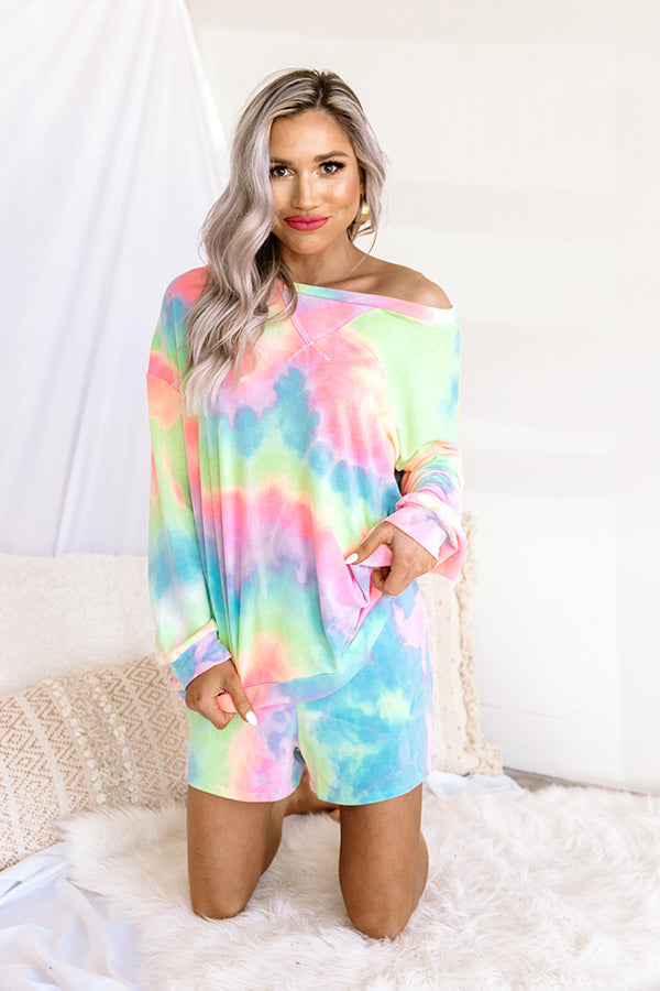 Morning Routine Tie Dye Shift Top In Pink
