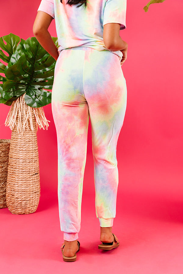 Snuggly Babe Tie Dye Joggers In Pink Image - 4
