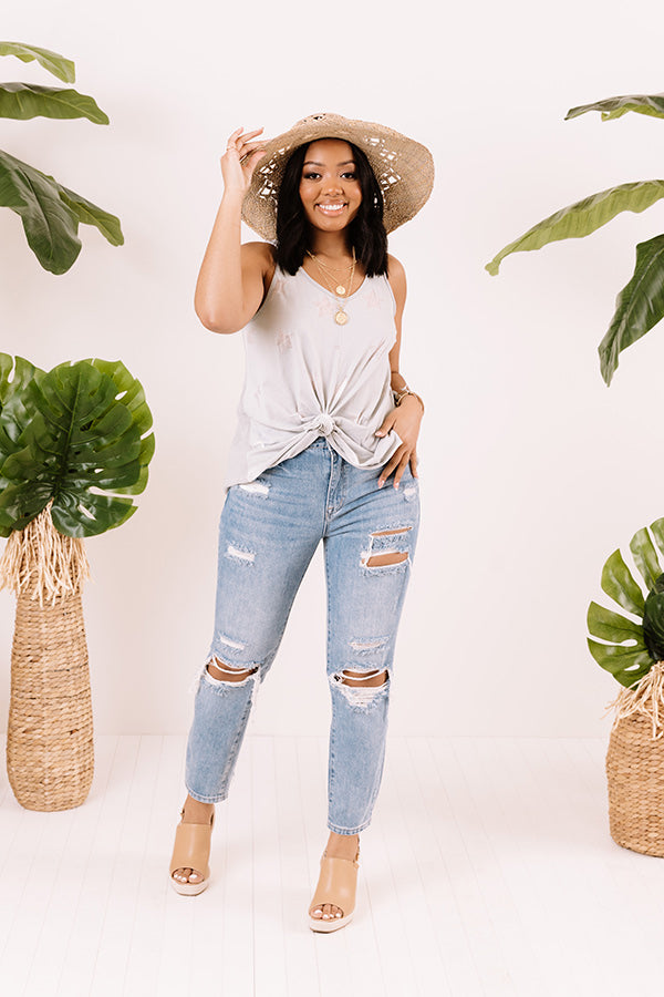 Wish On A Star Shift Tank In Grey Image - 2