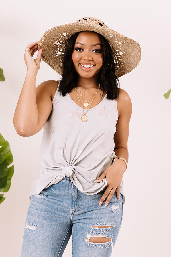 Wish On A Star Shift Tank In Grey Image - 1