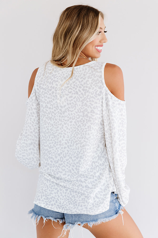 Spotted In The Vineyard Leopard Shift Top In White Image - 4