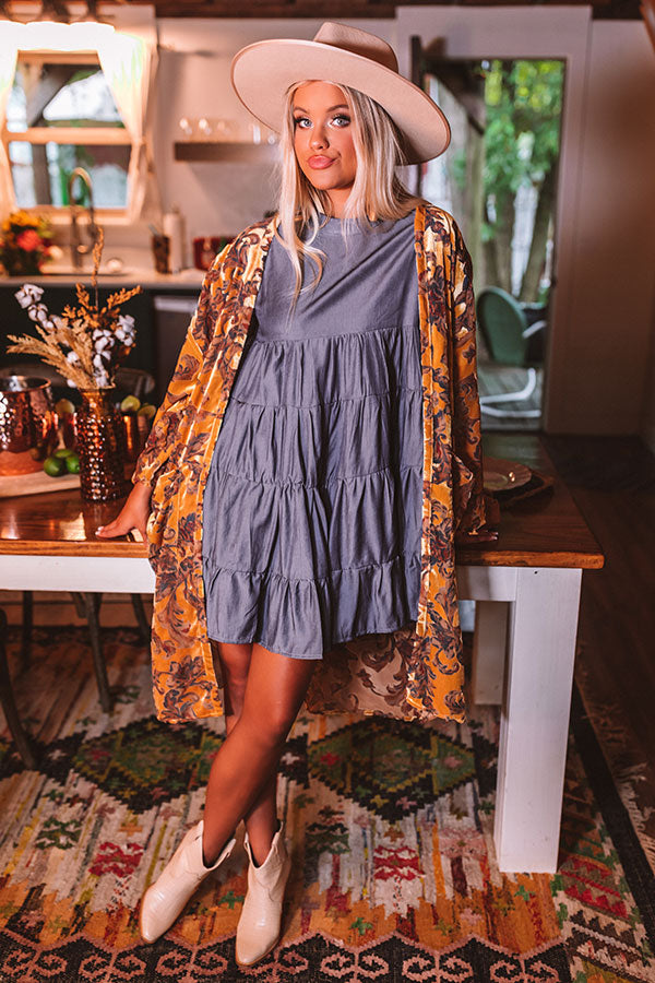 Secret Moments Babydoll Dress In Dark Wash Image - 4