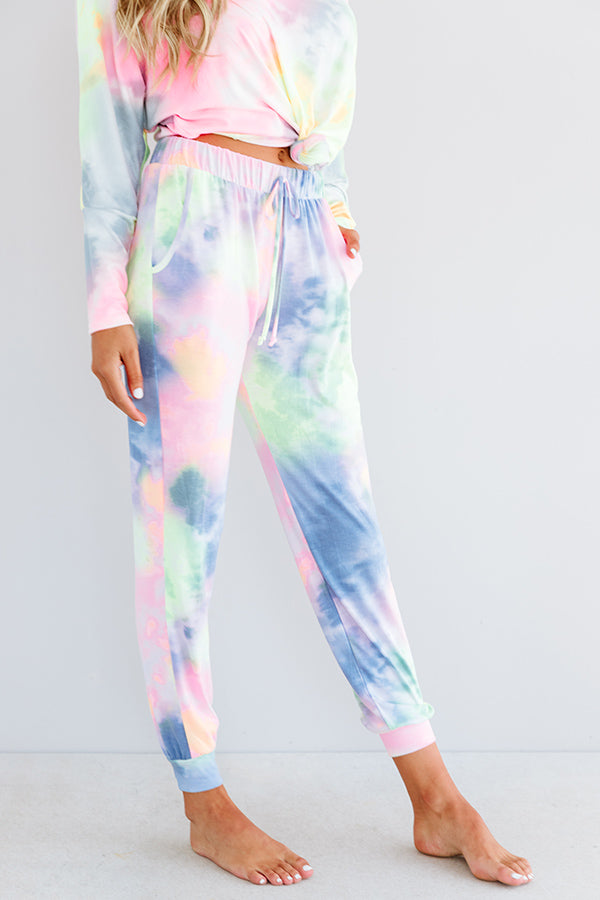 Wine And A Movie Tie Dye Joggers Image - 4