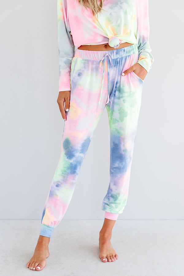 Wine And A Movie Tie Dye Joggers Image - 1