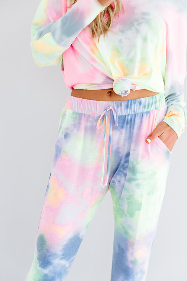 Wine And A Movie Tie Dye Joggers Image - 3