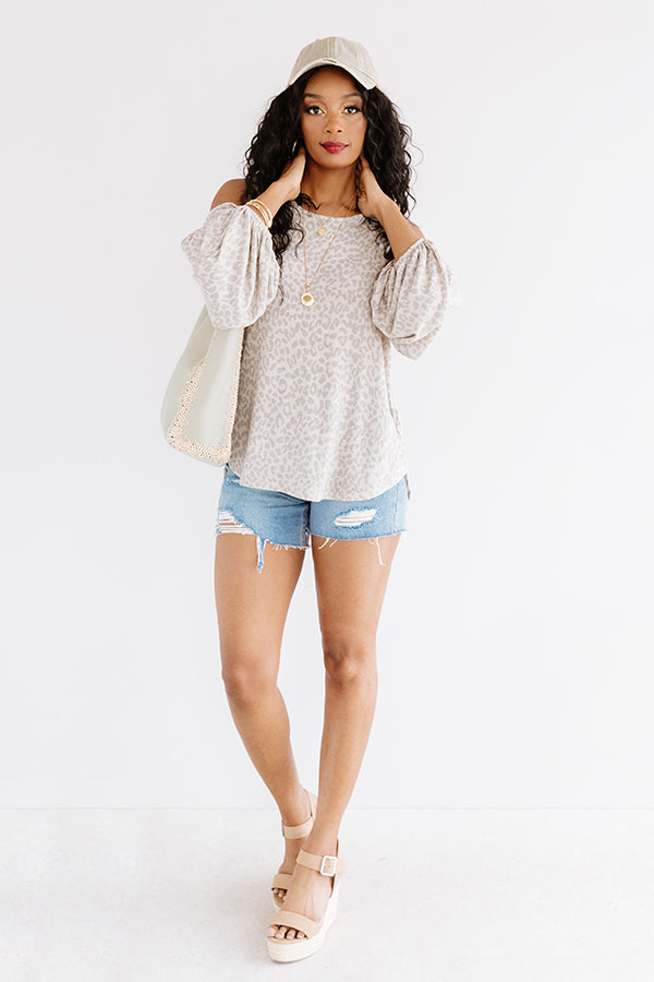 Spotted In The Vineyard Leopard Shift Top In Taupe Image - 2