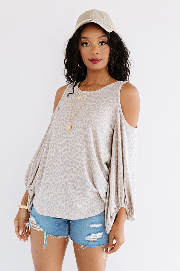 Spotted In The Vineyard Leopard Shift Top In Taupe Image - 3