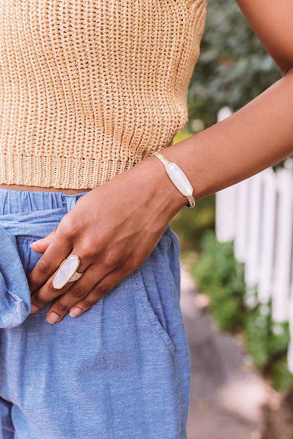 Kendra Scott Layla Gold Cuff Bracelet in Opalite Illusion Image - 1