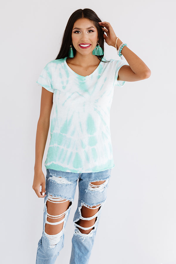 Beachside Reads Tie Dye Shift Tee In Ocean Wave Image - 3