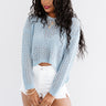Rocky Mountain Views Knit Hoodie In Sky Blue Image - 1