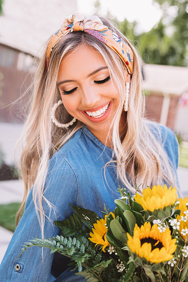 Giving Grace Floral Scarf In Honey Image - 3