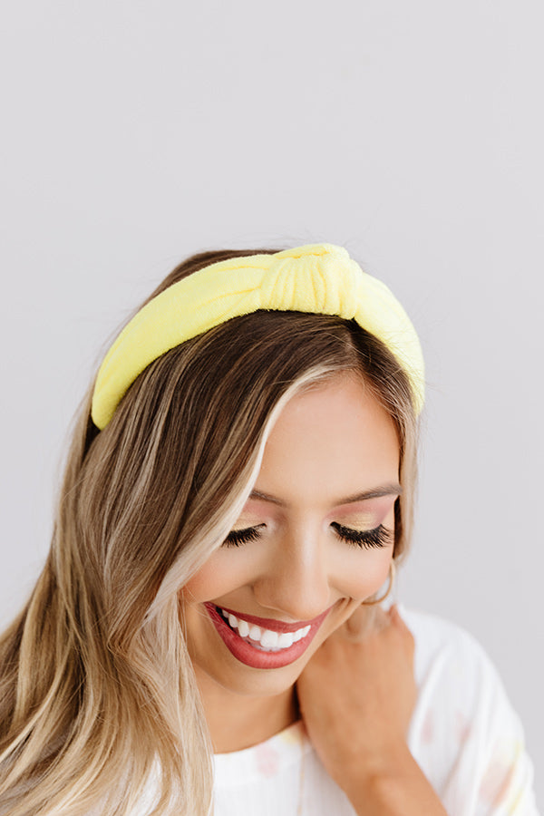 Knot Your Type Headband In Yellow Image - 1