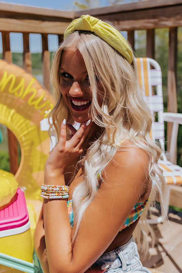 Knot Your Type Headband In Yellow Image - 2