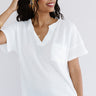 Sedona Moment Waffle Knit Shift Top In White Image - 1