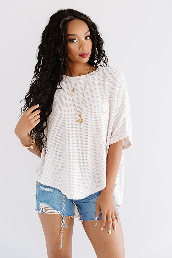 From This Moment On Waffle Knit Shift Top Image - 3