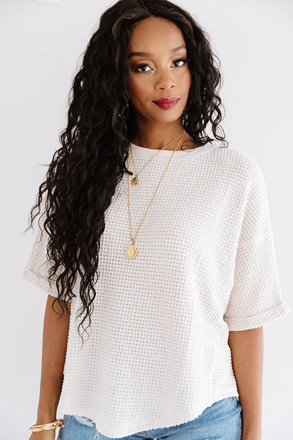 From This Moment On Waffle Knit Shift Top Image - 4