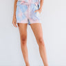 Coffee And Cozy Tie Dye Shorts In Periwinkle Image - 1