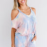 Coffee And Cozy Tie Dye Shift Top In Periwinkle Image - 1