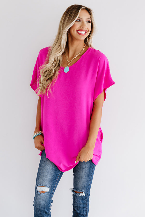Modern Magic Tunic Dress In Fuchsia Image - 3