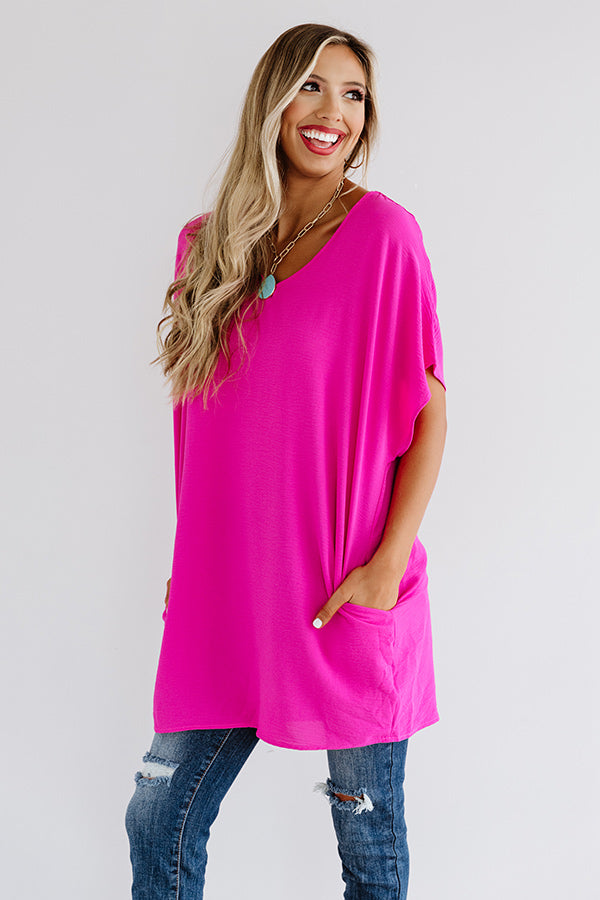 Modern Magic Tunic Dress In Fuchsia Image - 4